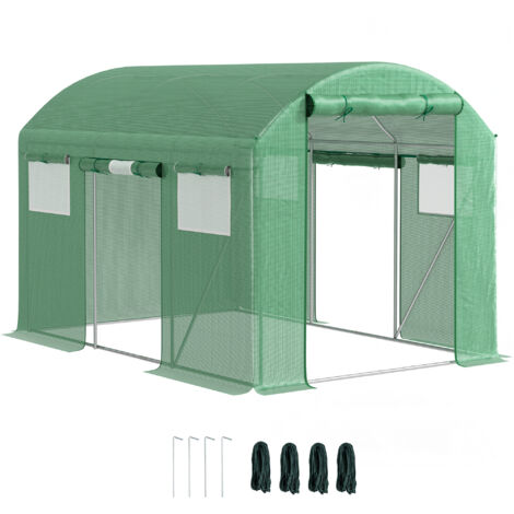 9.8 x 6.6ft Walk-In Polytunnel Greenhouse - Green (1/5)