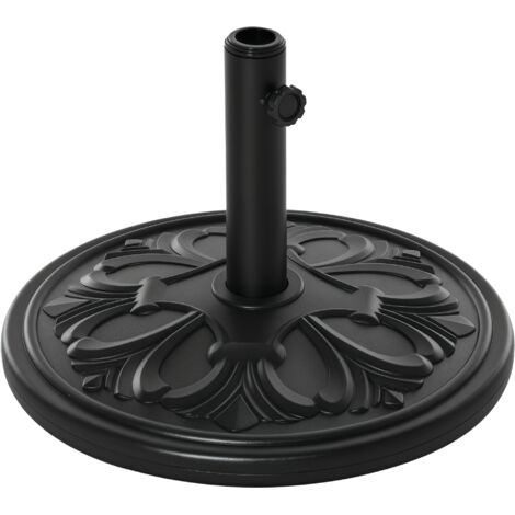 13kg Round Parasol Base Sun Umbrella Weight Stand Holder Patio Outdoor Garden, Black (1/5)