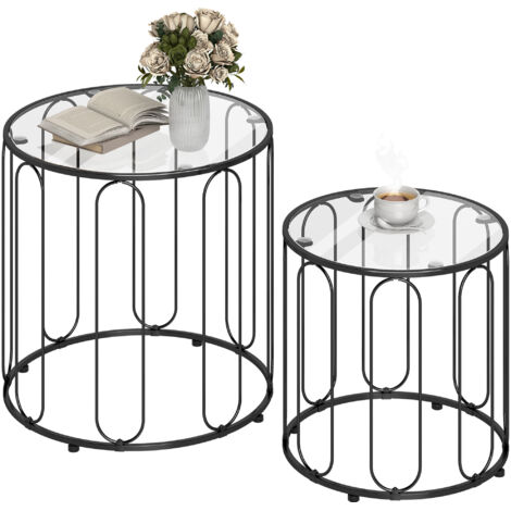 Elliptical Cut-Out Nesting Tables - Black (1/5)