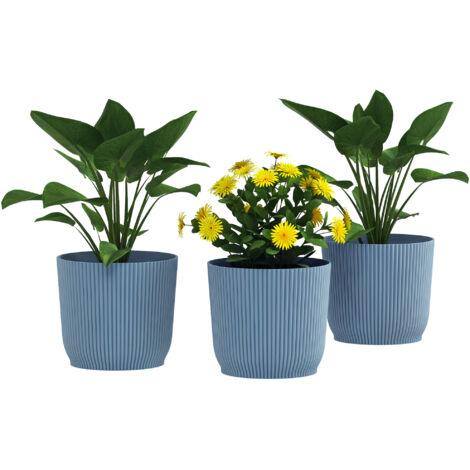 Set of Three Ф22cm Planters - Blue (1/5)