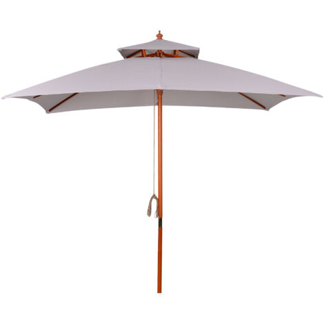 3 m Square Garden Parasol - Grey (1/5)