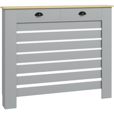 95.5H x 111Wcm Radiator Cover, with Drawer - Grey (1/5)