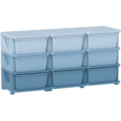 Kids Storage Unit, with Nine Drawers - Blue (1/5)