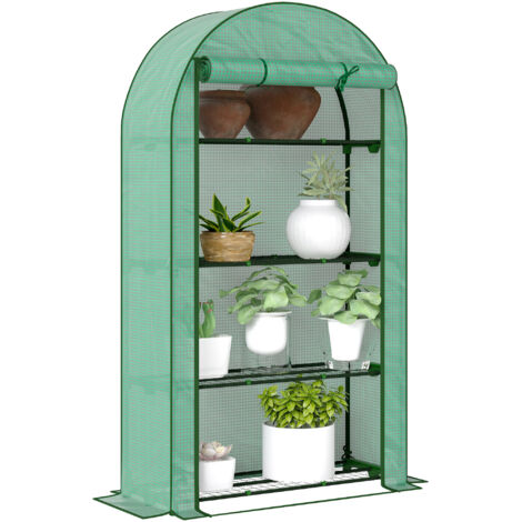 Four Shelf Mini Greenhouse - Green (1/5)