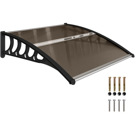 Front Door Canopy, Outdoor Awning, Rain Shelter for Window, Porch and Front/Back Door, 103 x 96.5 cm, Brown (1/5)