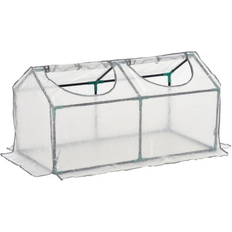 Mini Greenhouse Portable Flower Planter Tomato Vegetable House for Garden Backyard with Zipper 120 x 60 x 60 cm, White (1/5)