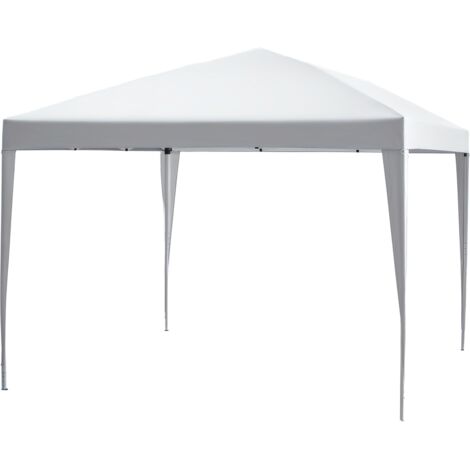 Outsunny 3 x 3M Garden Pop Up Gazebo Height Adjustable Marquee Party Tent Wedding Canopy with Carrying Bag, White (1/5)