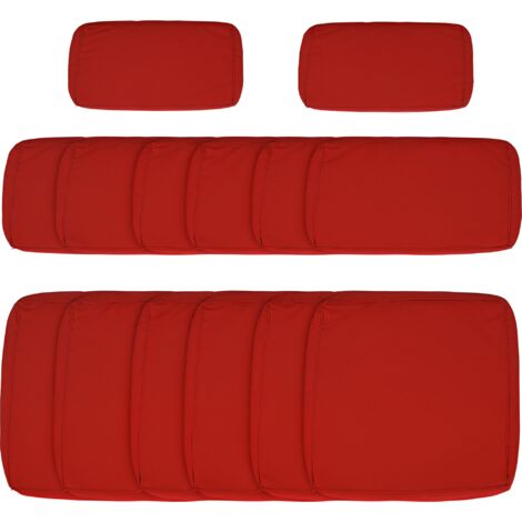Set of 14 Outdoor Cushion Covers - Red (1/5)