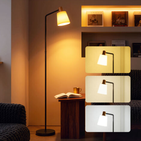 Floor Lamp with 350° Rotatable Head, Modern Standing Lamp with 3000K/4000K/6500K Colour Temperatures for Living Room Bedroom Office, Black (1/5)