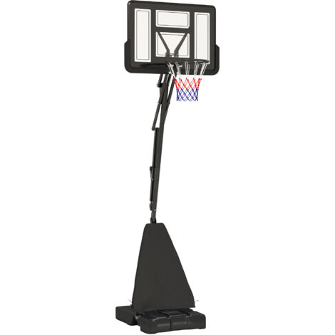 245-305cm Adjustable Basketball Hoop and Stand, with Wheels, Black (1/5)