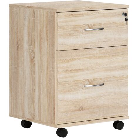 Two Drawer Lockable Filing Cabinet - Wood-Effect (1/5)