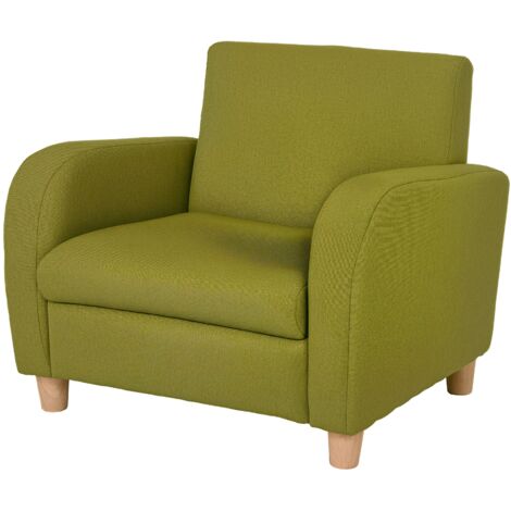 Children Armchair Mini Sofa Wood Frame Anti-Slip Legs High Back (1/5)