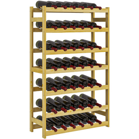 42-Bottle Wooden Wine Rack - Natural Finish (1/5)