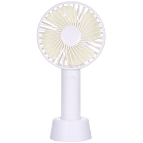 Mini ventilateur portable avec support, alimentation USB, 3 vitesses, blanc, idéal pour les activités intérieures et extérieures. (1/5)