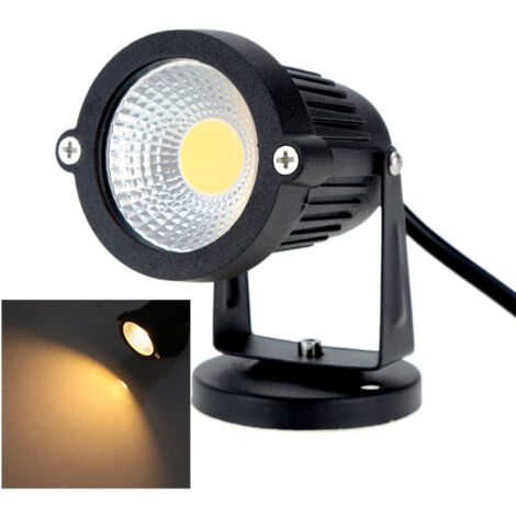 Projecteur LED 8 W 85-265 V CA IP65 en aluminium noir pour pelouse, jardin, étang ou allée. Haute puissance RGB blanc chaud/naturel. Certifications CE et RoHS. (1/5)