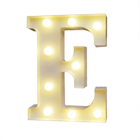 Lettres lumineuses LED alphabet, veilleuse lumière blanche chaude, fonctionne avec 2 piles AA, étanchéité IP54 (blanc) (1/5)