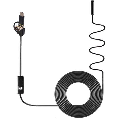 Endoscope industriel 3 en 1 avec caméra d'inspection intégrée, 6 LED, étanche IP67, port USB Type-C, compatible avec smartphones et PC Android. (1/5)