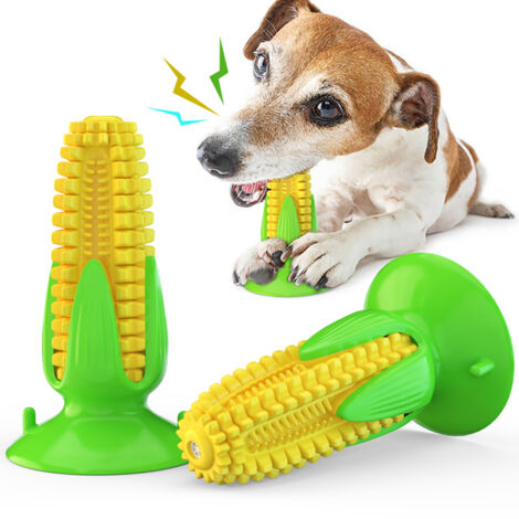 Jouet à mâcher pour chien en forme de maïs avec ventouse, interactif pour molaires, son pour nettoyage dents, entraînement, mastication (toutes tailles) (1/5)