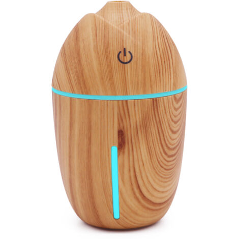 Mini humidificateur d'air USB portable pour voiture, diffuseur d'huiles essentielles, lampe à parfum électrique effet bois, générateur de brume (1/5)