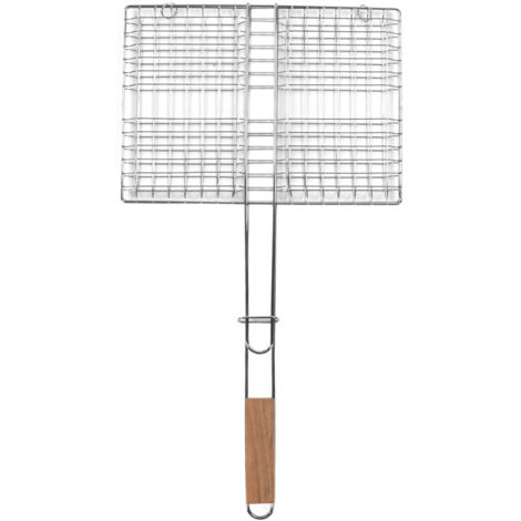 Panier à griller pour barbecue en acier chromé antirouille, multifonctionnel, pour le poisson et l'extérieur. (1/5)