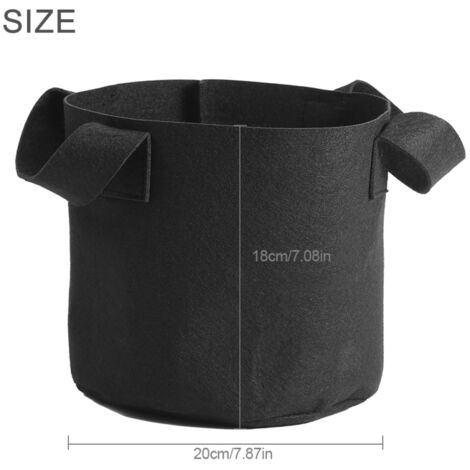 Sac de culture noir pour plantes, légumes et fleurs, aération, pot de plantation (2 gallons, 18 x 20 cm) (1/5)