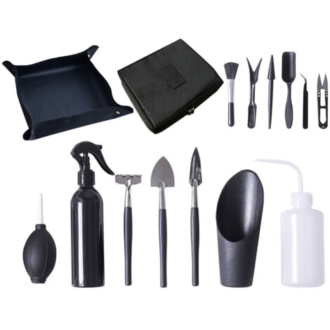 Ensemble de 15 outils de jardinage pour bonsaïs et plantes succulentes, mini-outils de plantation à main pour l'entretien des plantes d'intérieur et des jardins miniatures féeriques. (1/5)