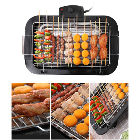 Grill électrique sans fumée Contrôle de température réglable, Plateau à gouttelettes amovible 2000W Noir (Prise EU) (1/5)