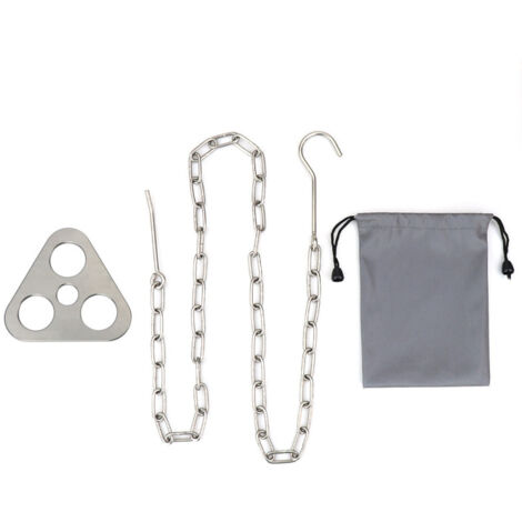Trepied de Campfire Extérieur Gril BBQ Pratique Support de Pot Suspendu Chaînes Crochets Multifonctionnels