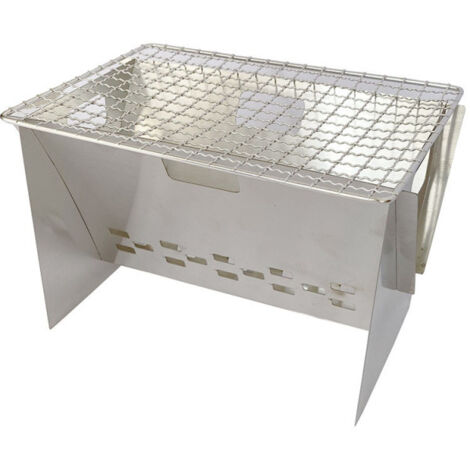 Foyer de camping Mini BBQ Grill Foyer charbon inox avec sac de transport pour camping randonnée trekking barbecue (1/5)