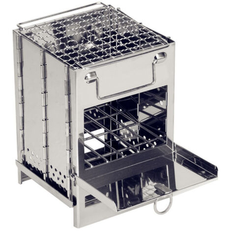 Grill à charbon inox pliable Léger pour camping jardin pique-nique extérieur (1/5)