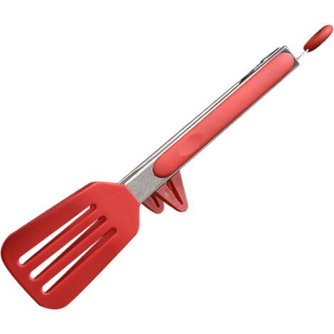 Pinces de cuisine à pointes en silicone Anti-adhésif Serrure en acier inoxydable Ustensiles de service thermiques (1/5)