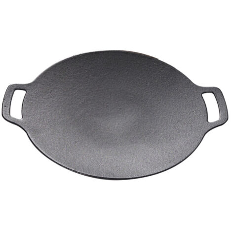 Wok en fonte pour cuisson, grillage et barbecue, plateau de cuisson rond pour camping et pique-nique en plein air