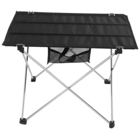 Table pliante en aluminium extérieure, table de plage à maillage décontractée, table de pique-nique barbecue portable, argent petit (1/5)
