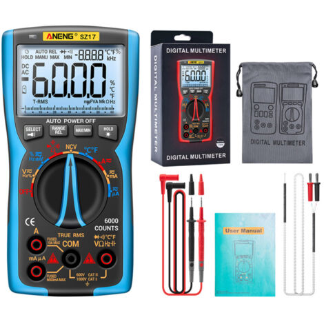 Multimètre numérique SZ17 6000 points True RMS mesure tension AC/DC (1/5)