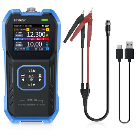 Testeur de batterie HRM-10 4 fils, mesure précise tension résistance, écran TFT tri maintien export données (1/5)