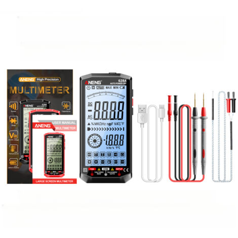 Multimètre 628A 6000 counts, plage auto, grand écran, test CA/CC (1/5)
