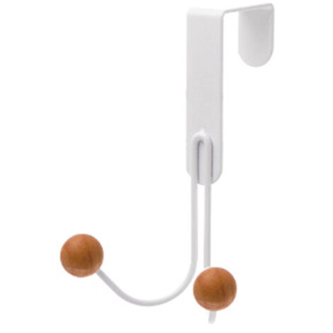 Crochets porte arrière fer forgé cerisier, sans perforation, 2pcs blanc pour rangement chapeaux accessoires (1/5)