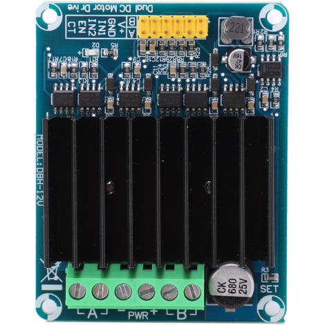 Contrôleur de variateur de vitesse DHB1A 30A CC 5V/12V, module de commande de moteur double canal durable (1/5)
