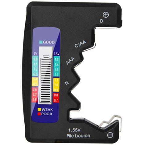 Testeur de piles, affichage LCD, pour piles bouton CDN AA AAA 9V 1,5V (1/5)