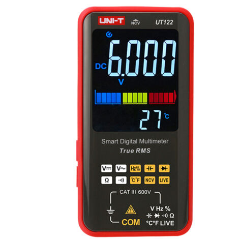 Multimètre numérique intelligent UNI-T UT122, testeur électrique, voltmètre, fréquence, NCV, multimètre professionnel pour électriciens