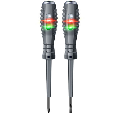 B05 Lot de 2 tournevis, stylo testeur électrique multifonctionnel avec indicateur (1/5)