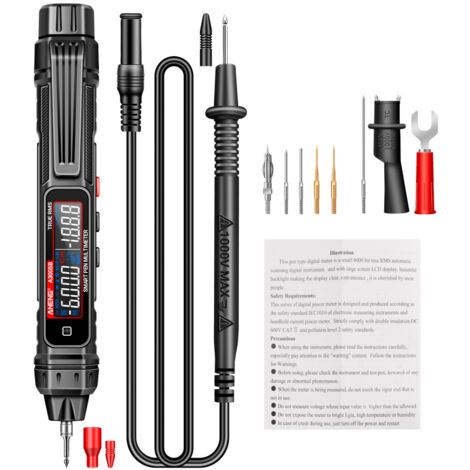 Stylo capteur multimètre numérique testeur séquence phase voltmètre CA sans contact détection intelligente (1/5)