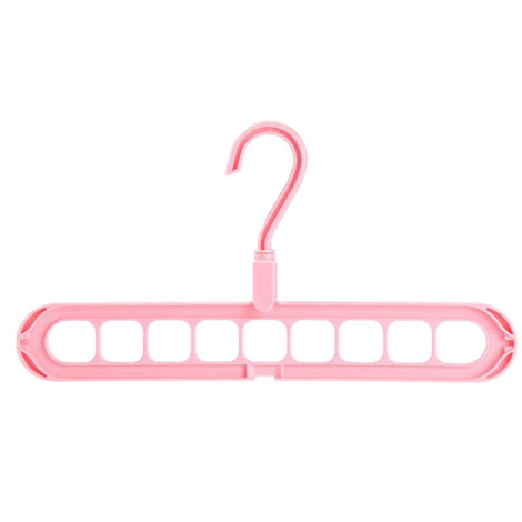 Cintre pliable multifonctionnel 9 trous rotatif rose (1/5)