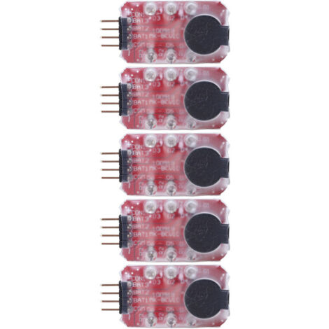 Alarme sonore et lumineuse, détection tension en temps réel, pour batteries 2S et 3S (lot de 5) (1/5)