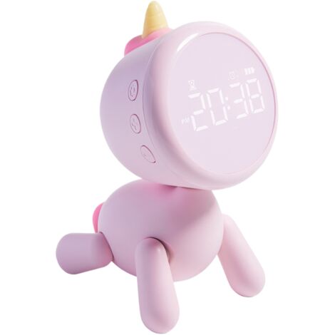 Réveil enfant veilleuse LED, affichage numérique, 6 sonneries, snooze, minuteur, compte à rebours, animal adorable (1/5)