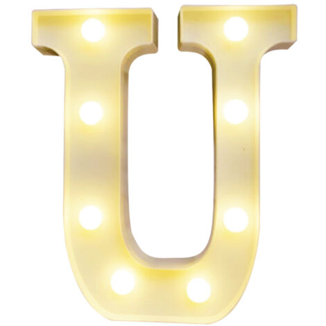 Lettres lumineuses LED alphabet, lumière blanche chaude, piles AA, étanchéité IP54 (1/5)