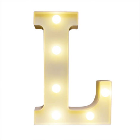 Lettres lumineuses LED alphabet, lumière blanche chaude, fonctionne avec 2 piles AA, étanchéité IP54 (1/5)