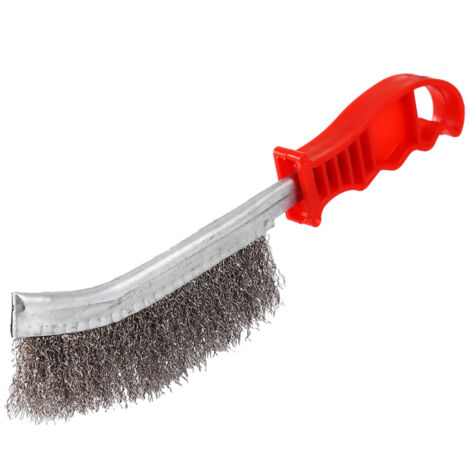 Brosse à main robuste en fil de fer, poils en acier inoxydable, outil de décapage de la rouille et de la peinture, neuve (1/5)