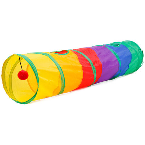 Tunnel pliable pour chat, jouet de route pour chat, tunnel à pompon, jouet interactif pour chat pour se cacher et se reposer (1/5)