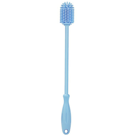 Brosse de nettoyage multifonctionnelle en silicone, manche long, poils souples (idéale biberons, vases, verrerie, bouteilles acier inoxydable) (1/5)